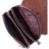 Мужская компактная сумка-барсетка коричневого цвета из натуральной кожи с тиснением под крокодила KARYA (2421946) - 4