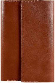 Кожаный блокнот (Софт-бук) светло-коричневого цвета с ручкой в комплекте BlankNote (21977)