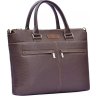 Солидная мужская сумка для ноутбука из фактурной кожи в коричневом цвете Issa Hara (21162) - 3