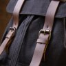 Черный туристический текстильный рюкзак с клапаном на кнопках Vintage (20608)  - 7