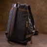 Черный туристический текстильный рюкзак с клапаном на кнопках Vintage (20608)  - 8