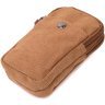 Маленькая мужская сумка-чехол на пояс из коричневого текстиля Vintage 2422225 - 3