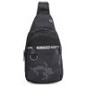Мужской слинг-рюкзак из плотного текстиля черного цвета с принтом Monsen 71613 - 1