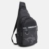 Мужской слинг-рюкзак из плотного текстиля черного цвета с принтом Monsen 71613 - 2
