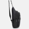 Мужской слинг-рюкзак из плотного текстиля черного цвета с принтом Monsen 71613 - 4