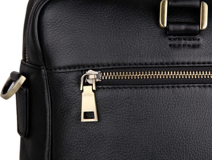Черная сумка для ноутбука из фактурной кожи VINTAGE STYLE (14241)