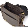 Наплечная мужская сумка-мессенджер вертикального типа из винтажной кожи TARWA (19819) - 14