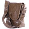 Оригинальная мужская сумка на плечо из коричневой кожи SHVIGEL (00918) - 1