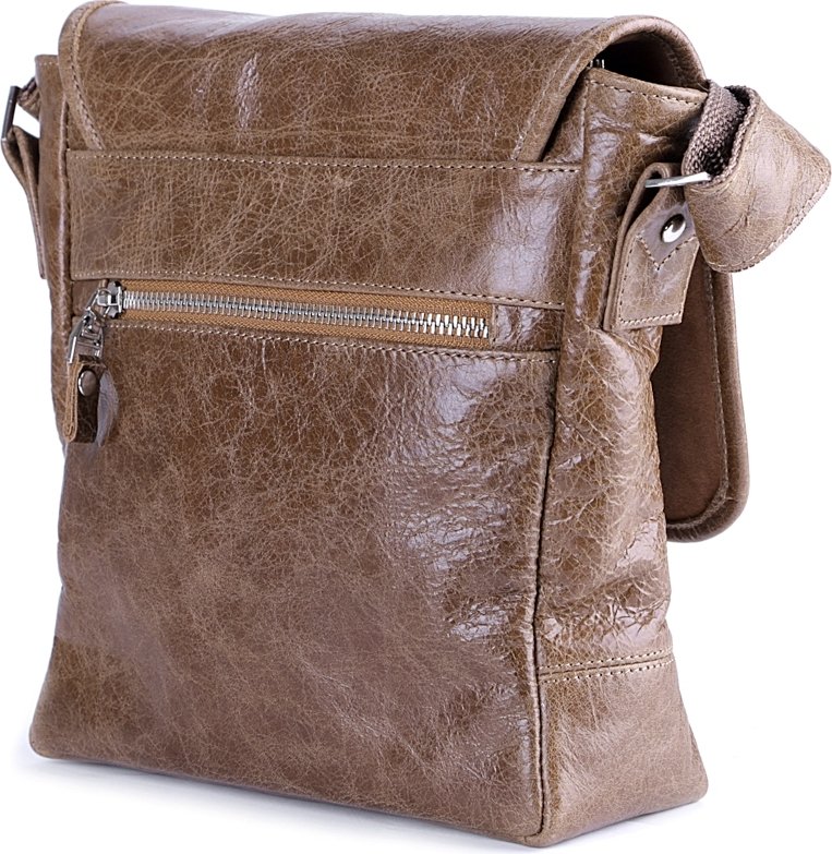 Оригинальная мужская сумка на плечо из коричневой кожи SHVIGEL (00918)