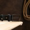 Классический кожаный брючный ремень для мужчин в черном цвете Vintage (2420706) - 7
