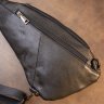 Мужская сумка через плечо из черной кожи флотар Vintage (20444) - 7
