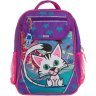 Школьный текстильный рюкзак фиолетового цвета с принтом котика Bagland (55713) - 1