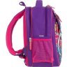 Школьный текстильный рюкзак фиолетового цвета с принтом котика Bagland (55713) - 2