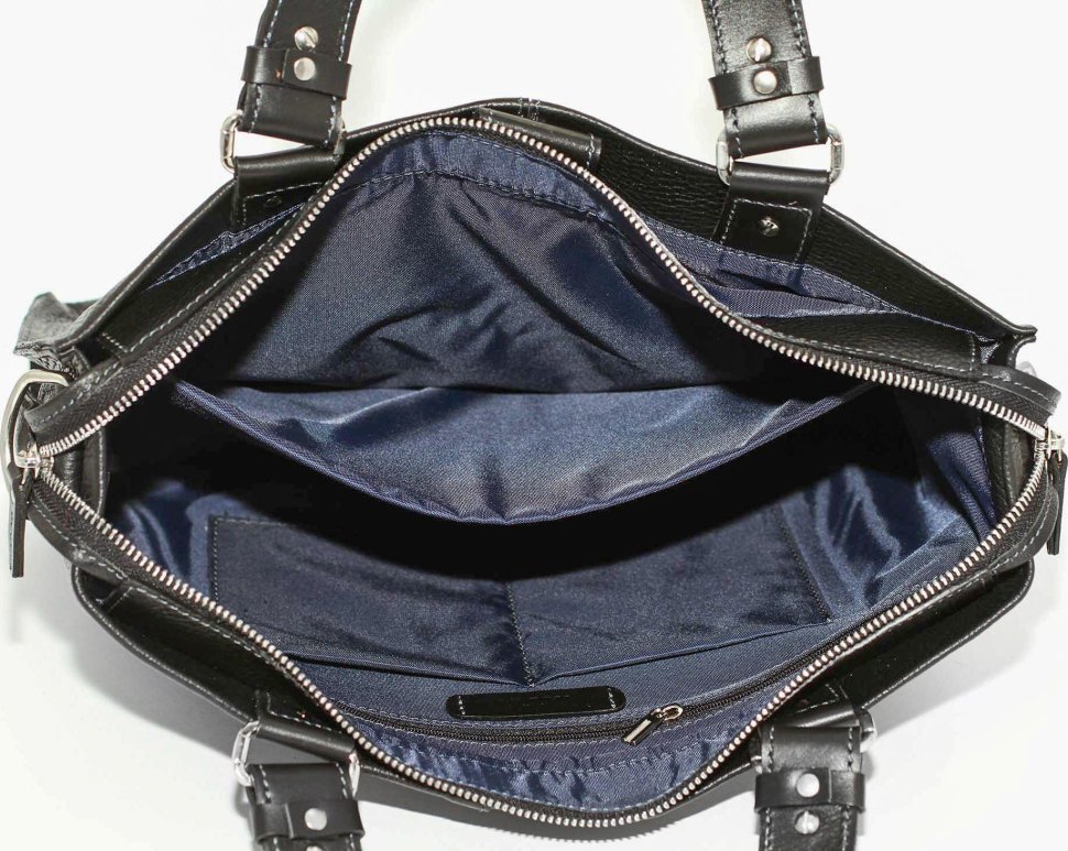 Черная мужская сумка мессенджер с ручками и плечевым ремнем VATTO (11655)