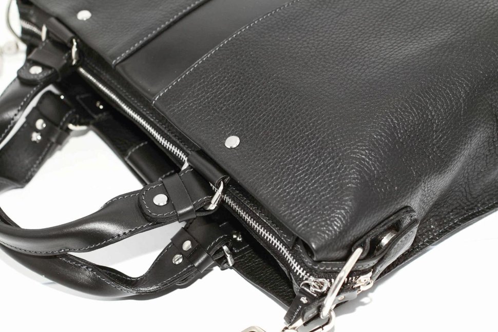 Черная мужская сумка мессенджер с ручками и плечевым ремнем VATTO (11655)