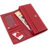 Женский кошелек из зернистой кожи красного цвета с навесным клапаном ST Leather 1767413 - 7