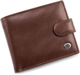 Стильный кожаный кошелек на кнопке ST Leather (16558)