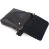 Мужская кожаная сумка-планшет черного цвета с клапаном на магнитах Grande Pelle 67813 - 6