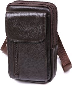 Коричневая мужская сумка на пояс из натуральной кожи Vintage 2420479