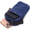 Маленькая мужская сумка-чехол на пояс из синего текстиля Vintage 2422226 - 6