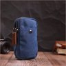 Маленькая мужская сумка-чехол на пояс из синего текстиля Vintage 2422226 - 7