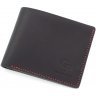 Компактный кошелек черно-красного цвета из винтажной кожи Grande Pelle (15428) - 1