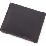 Компактный кошелек черно-красного цвета из винтажной кожи Grande Pelle (15428) - 3