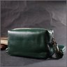 Женская сумочка из натуральной зернистой кожи зеленого цвета с ремешком Vintage 2422277 - 6