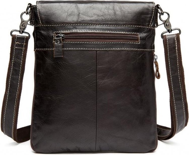 Мужская сумка-мессенджер из натуральной кожи коричневого цвета VINTAGE STYLE (14631)