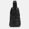 Стильная мужская сумка-рюкзак из фактурной черной кожи Keizer (22090) - 4