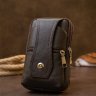 Коричневая кожаная мужская сумка на пояс с одним отделением Vintage (20451) - 3