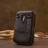 Коричневая кожаная мужская сумка на пояс с одним отделением Vintage (20451) - 4