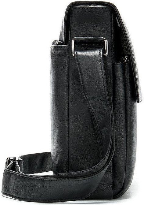 Мужская кожаная сумка среднего размера с клапаном VINTAGE STYLE (20015)