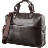 Темно-коричневая мужская сумка под ноутбук и документы из гладкой кожи SHVIGEL (11247) - 1