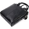 Кожаная вертикальная мужская сумка черного цвета с ручками KARYA (2420900) - 3
