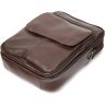 Удобная мужская сумка-барсетка из фактурной кожи коричневого цвета Vintage 2421949 - 3