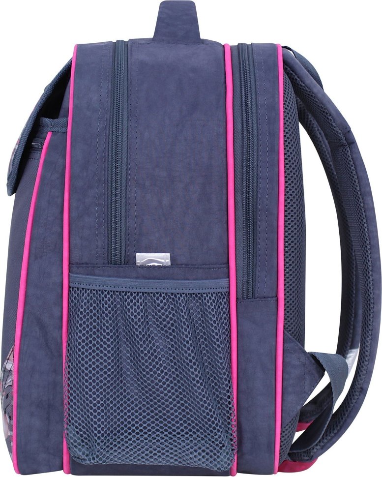 Серый школьный рюкзак для девочек из текстиля с пандой Bagland (55614)