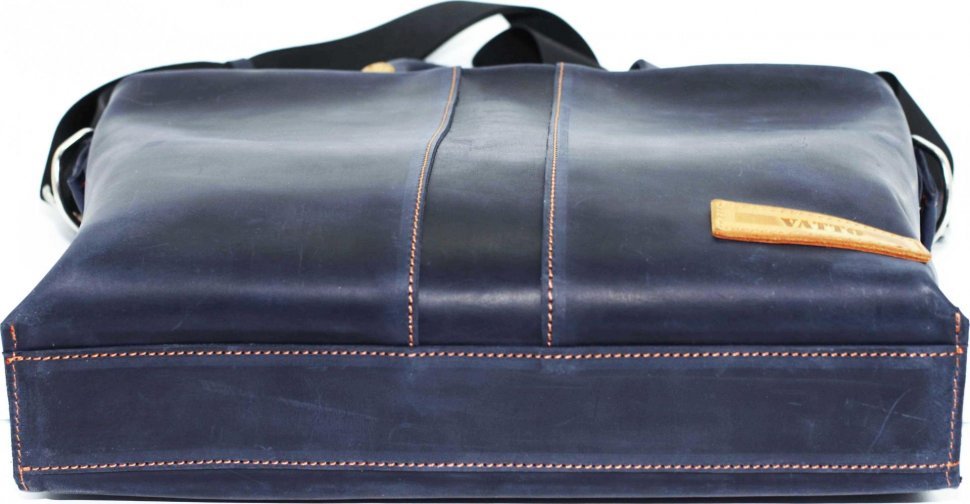 Современная мужская сумка синего цвета под формат А4 с ручками VATTO (11656)