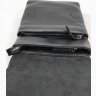 Наплечная сумка планшет черного цвета из двух видов кожи VATTO (11756) - 3