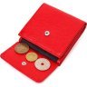 Красный женский кошелек из натуральной кожи на кнопке KARYA (2421316) - 6
