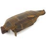 Светло-коричневая мужская сумка-бананка среднего размера из винтажной кожи Visconti 69014 - 4