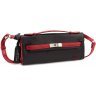 Черно-красная женская сумка-клатч из натуральной кожи с поворотной застежкой KARYA (19601) - 1