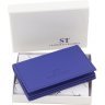 Маленькая кожаная обложка для документов синего цвета ST Leather (14005) - 8