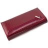 Горизонтальный женский кошелек из лакированной кожи красного цвета с клапаном на магнитах ST Leather 70815 - 4