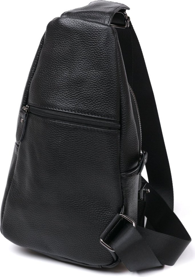 Модная кожаная мужская сумка-слинг с фактурой под змею Vintage (20673)