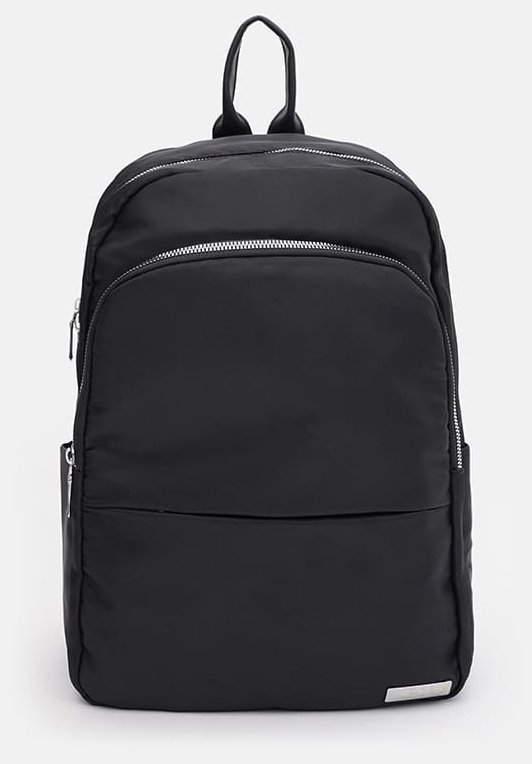 Женский вместительный рюкзак из текстиля черного цвета Monsen 71815