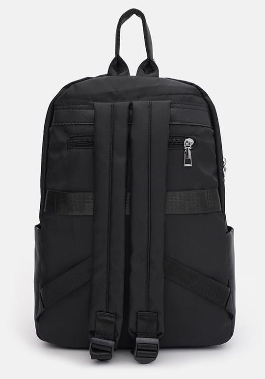Женский вместительный рюкзак из текстиля черного цвета Monsen 71815