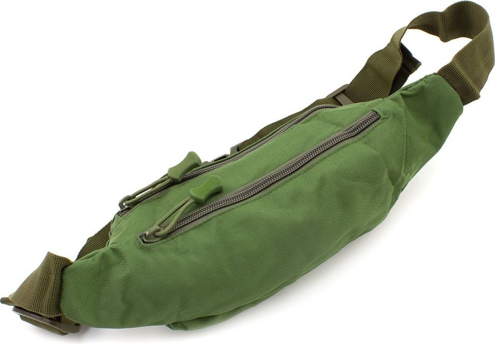 Тактическая текстильная военная сумка на пояс оливкового цвета - MILITARY STYLE (21965)