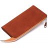 Рыжий кожаный мужской кошелек-клатч из матовой кожи SHVIGEL (16190) - 5