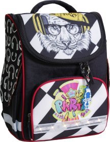 Черный школьный каркасный рюкзак из текстиля с принтом Bagland 53315